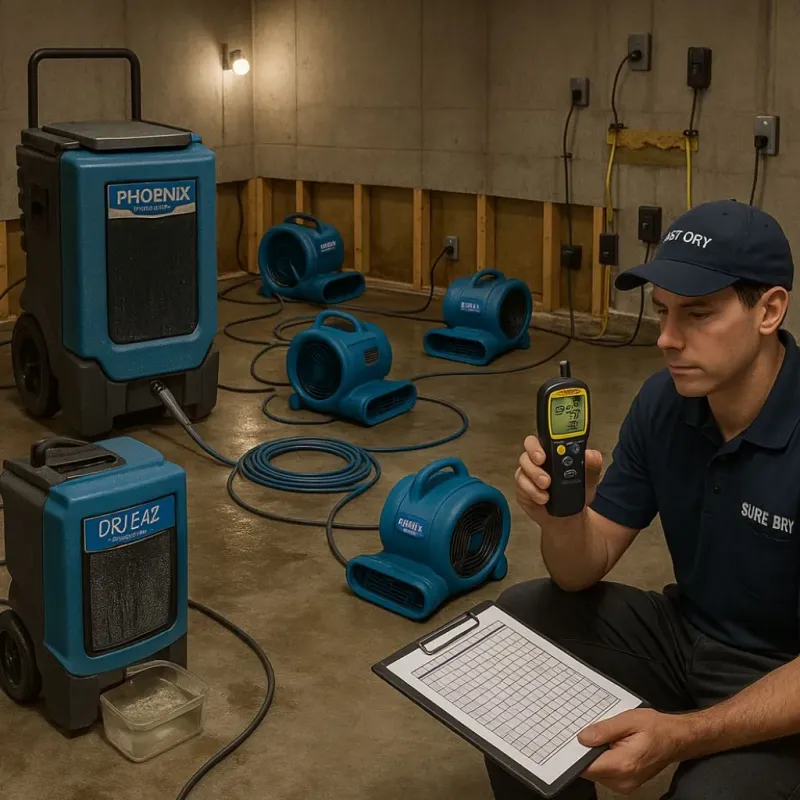 Structural Drying and Dehumidification process in Winchester, OH